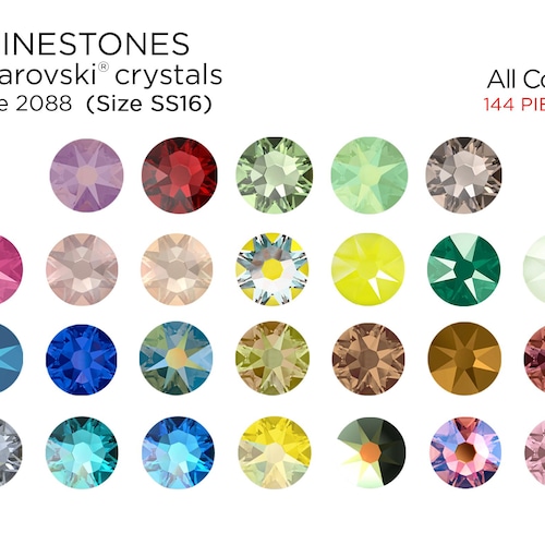 スワロフスキー グロスパック 2088 Silk SS16 Foiled Swarovski Rhinestones 2088 SS16 All Colors - CHOOSE YOUR COLOR