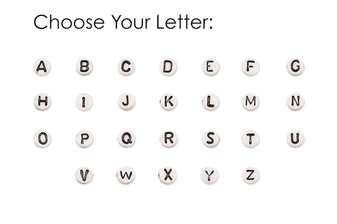 Letter Beads YOU CHOOSE 6mm White Glass Beads Letters Numbers Hearts 12 Pieces Etsy