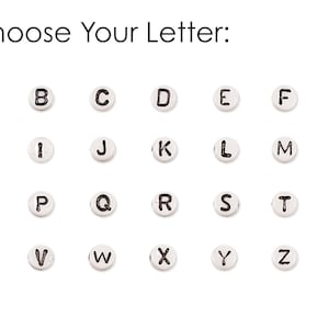 Contas de letras - VOCÊ ESCOLHE - 6 mm - Contas de vidro branco - Letras, números, corações (12 peças)