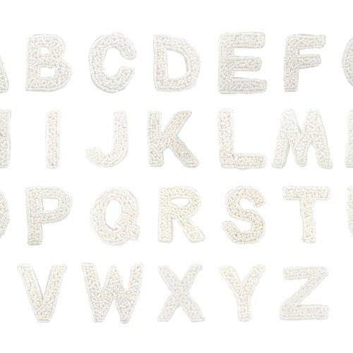 Alphabet Letter Beaded Appliques 1.5 White CHOOSE YOUR Etsy