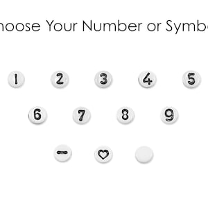 100 Piece Number & Symbol Beads - YOU CHOOSE - White Beads with Black Lettering - 6mm - Glass Beads