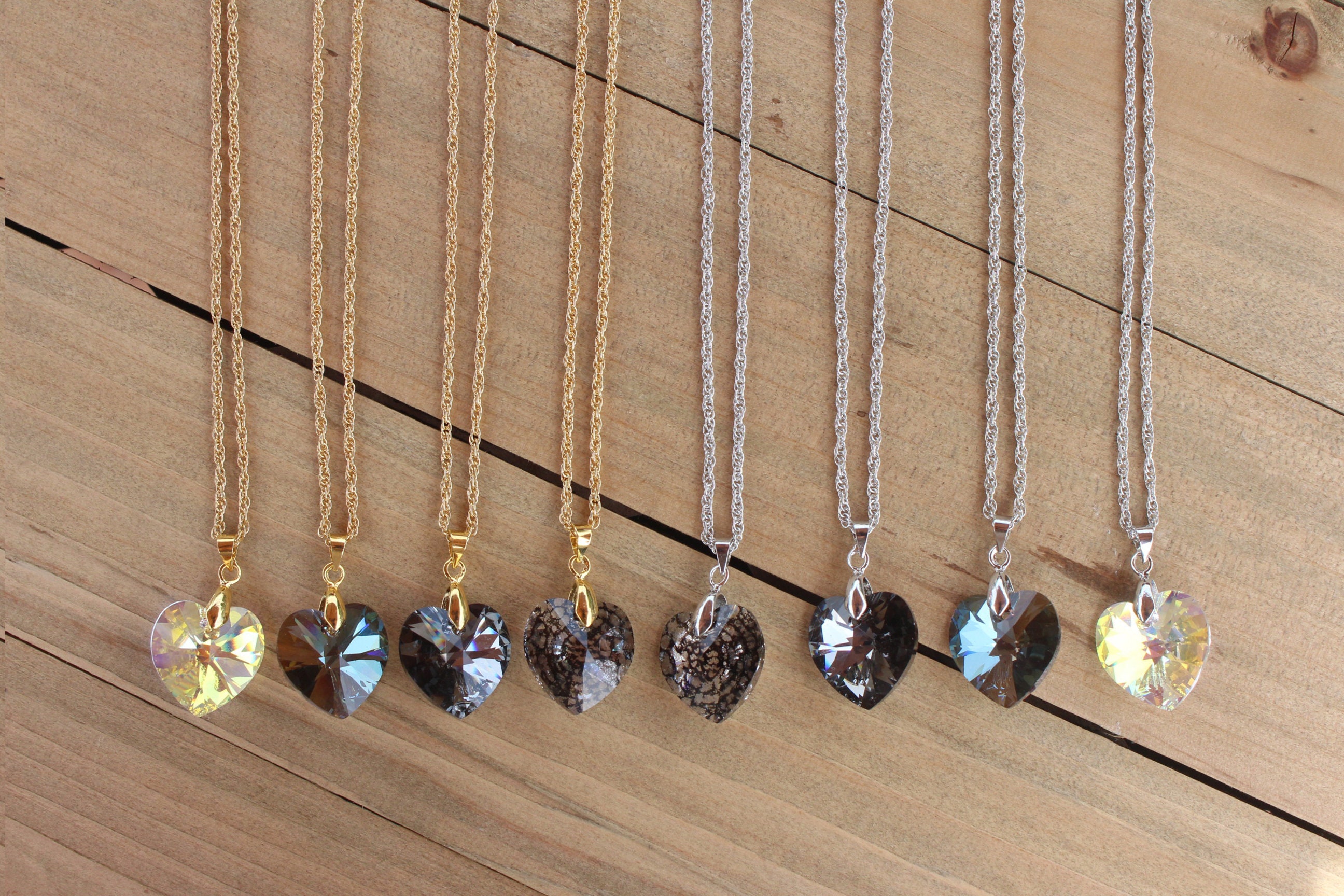 TseenYi Collier Coeur En Cristal Pendentif CZ Or - Boho Étincelant Ras Du Cou Amour Bijoux