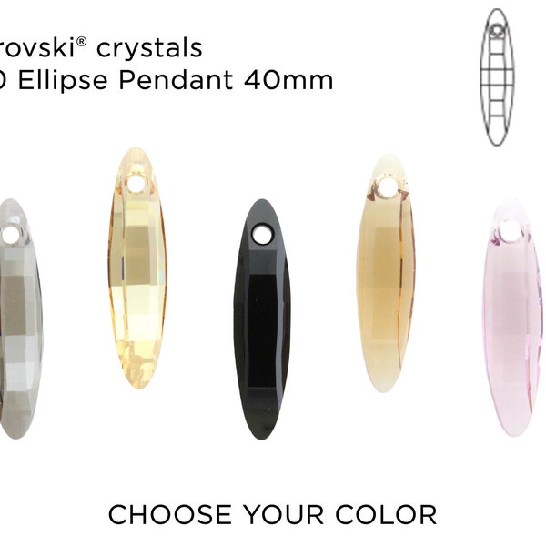 RARE Swarovski Ellipse Pendant 6470 40mm - 1 piece - CHOOSE Your COLOR