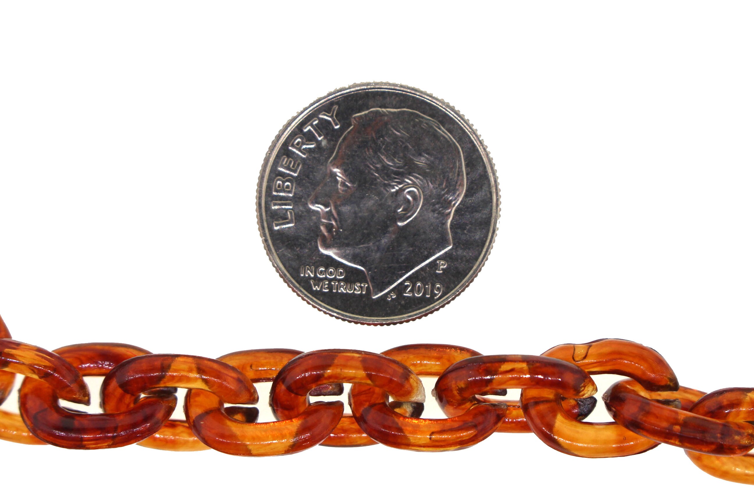 Plastic Link Chain 8mm Wide - White, Red White and Blue or