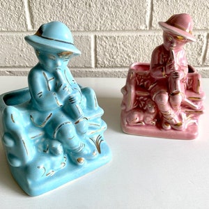 Vintage Shawnee Boy Planters (set)