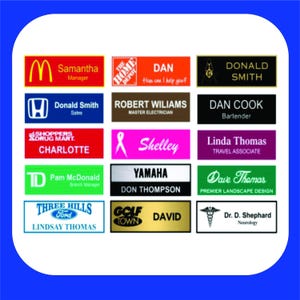 Custom Engraved Acrylic Name Tag, Magnetic or Pin Badge