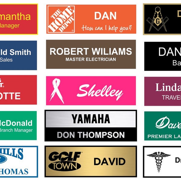 Engraved Name Tags, Magnet or Pin Free Shipping