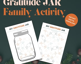 Druckbares Dankbarkeitsglas: Familien-Dankbarkeitsaktivität (Digitaler Download)