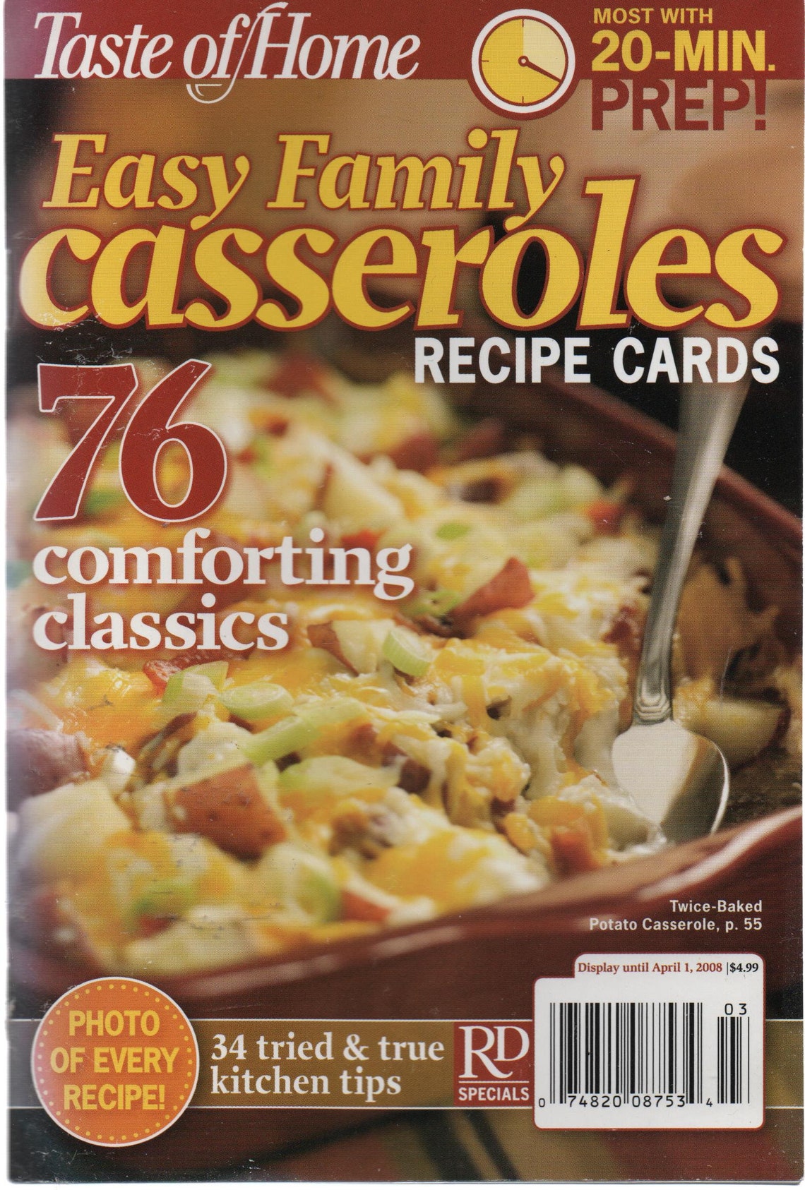 Easy Family Casseroles Recipe Cards Taste of Home Booklet | Etsy