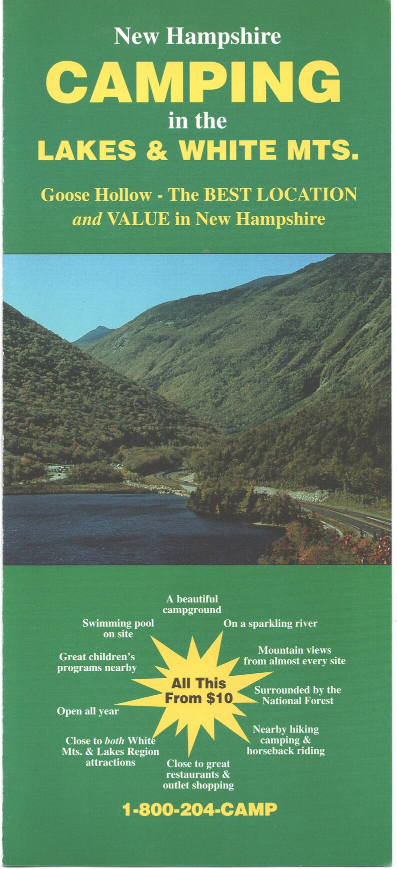 Goose Hollow Campground Campton NH 1990s Brochure Good Etsy