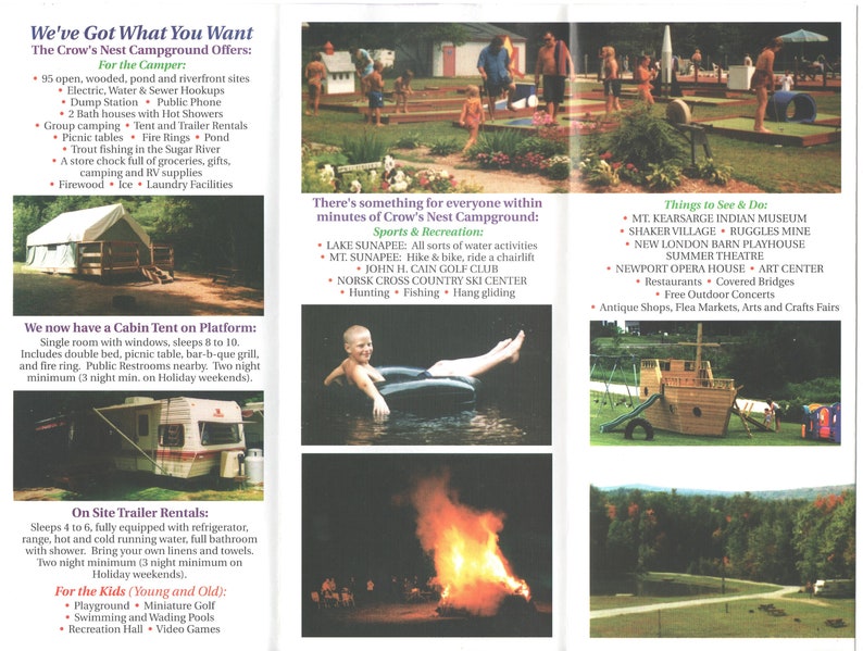 Crow's Nest Campground Newport New Hampshire 1999 Etsy