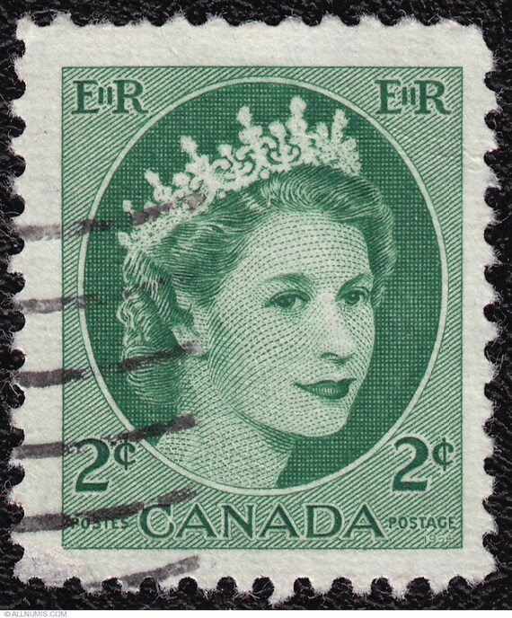 Queen Elizabeth 2 Cent Pale Green 338a Canada Stamp Etsy