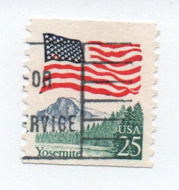 Flagge Uber Yosemite Vereinigte Staaten Briefmarke 25 Cent Etsy