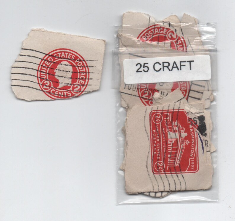 Red Embossed Envelope Stamp 2 cent Postage Set of 25 for Etsy