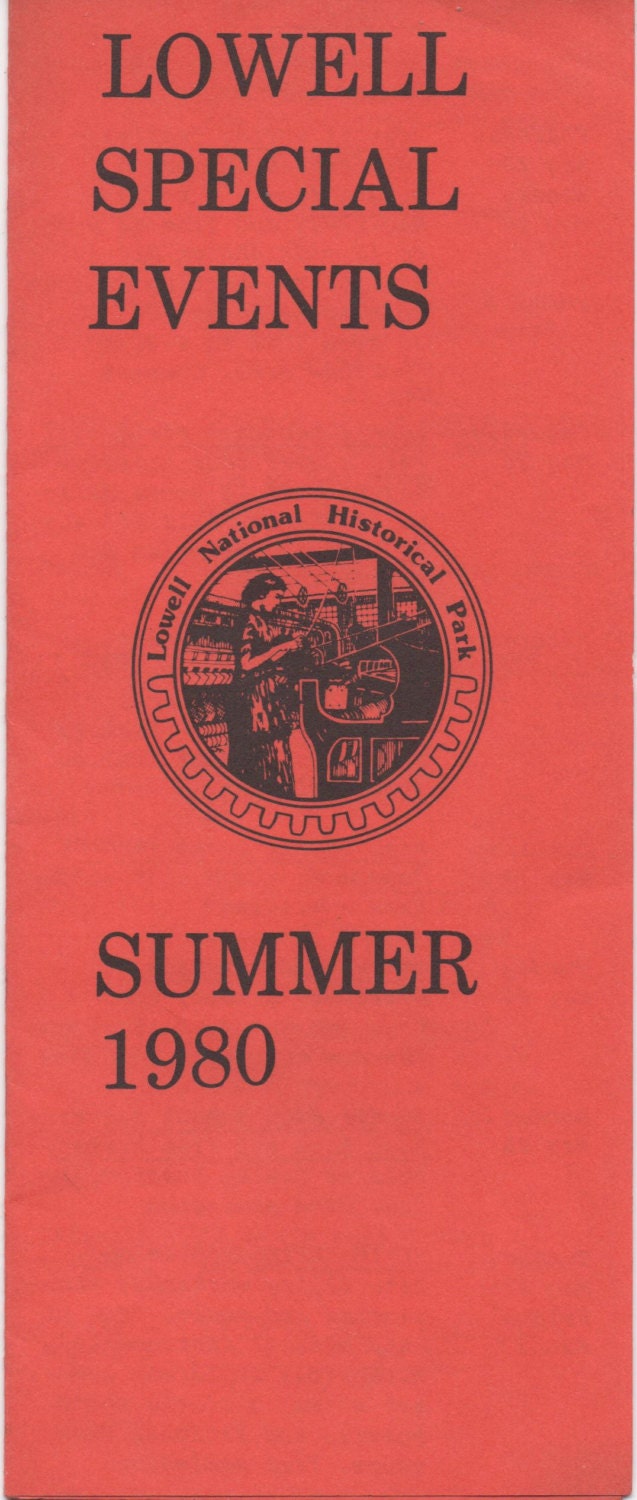 Calendar of Lowell Special Events Brochure Summer 1980 Etsy