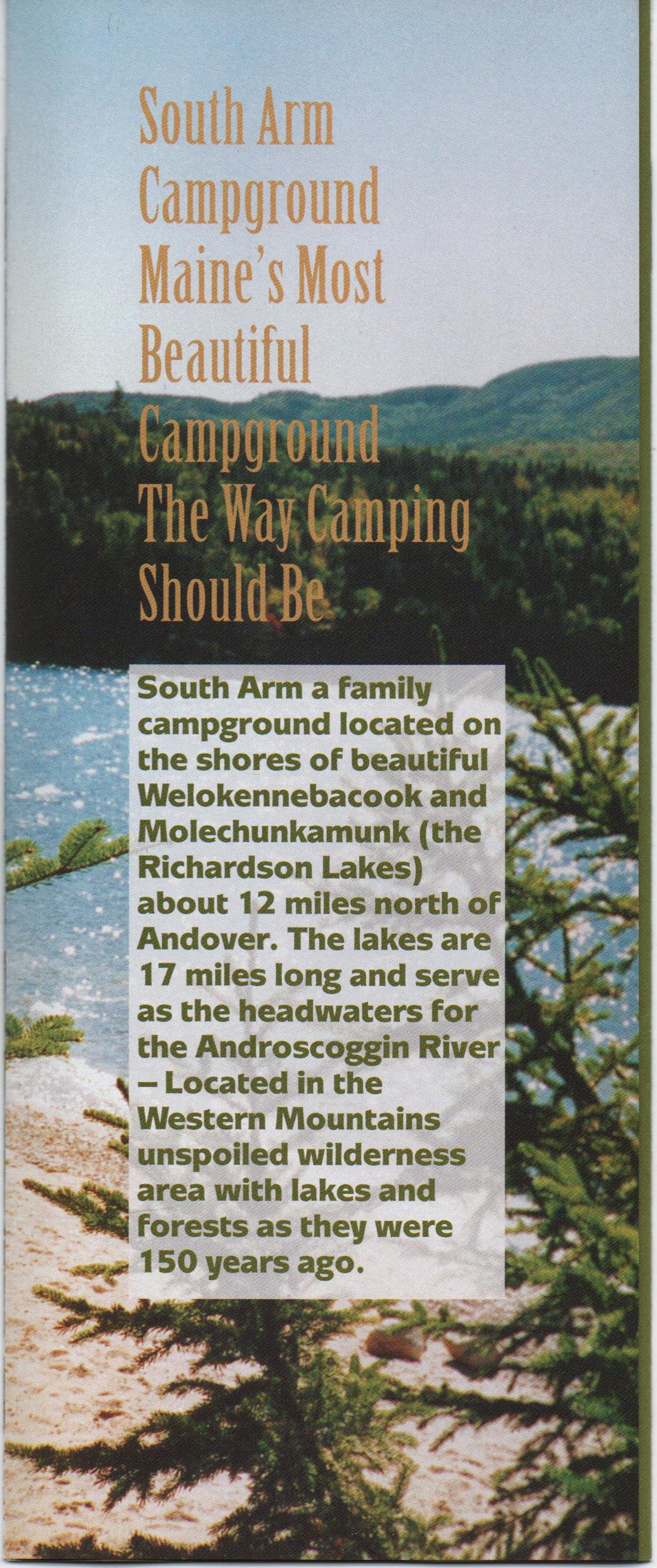 South Arm Campground Andover Maine Brochures C1990s Good Etsy