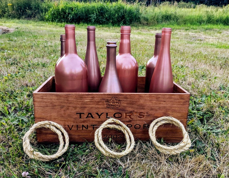 Wine Bottle Ring Toss Rose Gold Glam Ring Toss Glitter Wine Etsy
