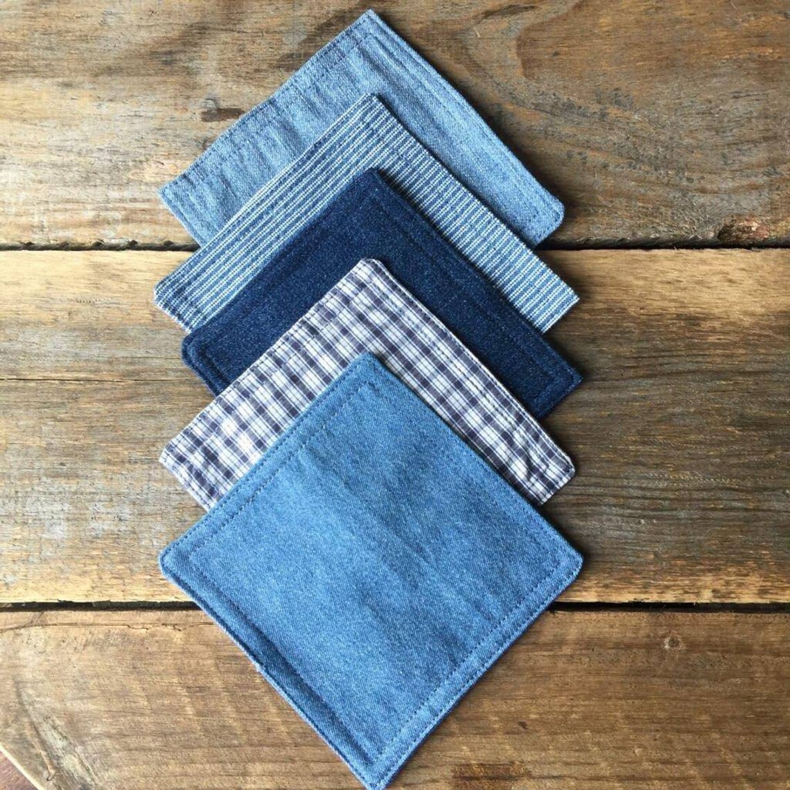 Cocktail Napkins Denim Cocktail Napkins Blue Napkins Denim Etsy
