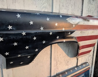 American Flag Ranchero Falcon Fender, Muscle Cars, Ford Car Parts, Man Cave, Automotive Art, Garage Flag, Classic Ford,  USA Flag, Man Gift