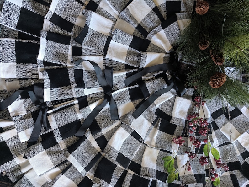 Buffalo Plaid Christmas Tree Skirt Buffalo Check Tree Skirt Etsy