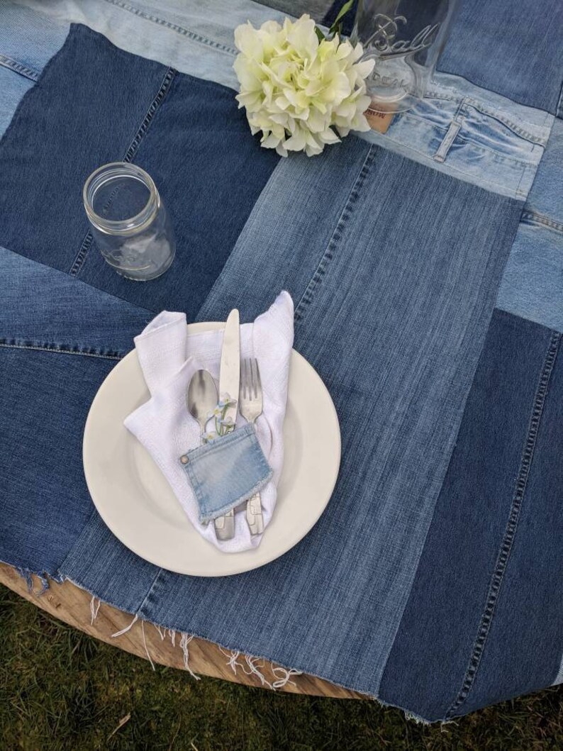 Denim Tablecloth Denim Tablescapes Denim Wedding Tablecloth Etsy
