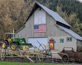 Huge Rustic American Flags, 10 ft. Barn Metal Flags, Rustic Flag, Distressed Flag, Patriotic Decor, Large Metal Flag, Corrugated Metal Flag