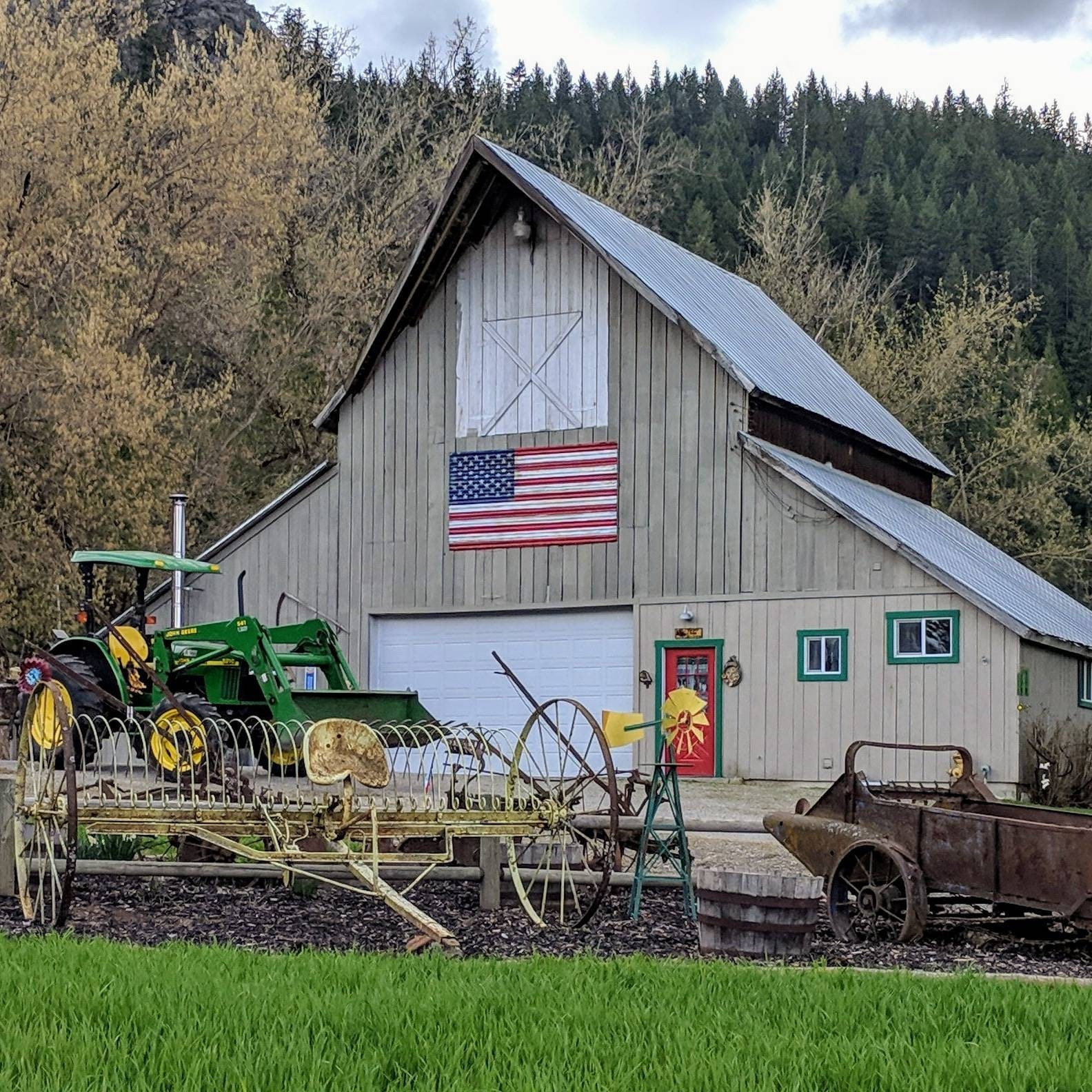 Huge Rustic American Flags Barn Metal Flags Rustic Flag Etsy