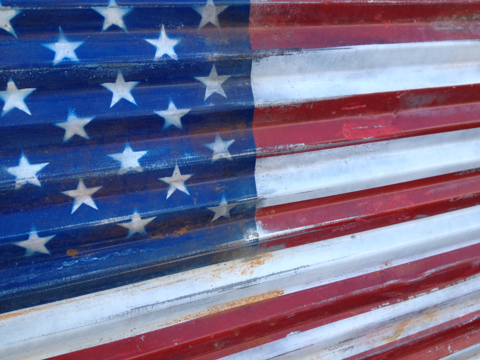 Rustic Corrugated Metal American Flag 6 foot Etsy