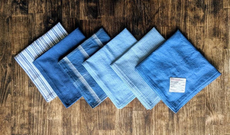 Denim Napkins Chambray Napkins Denim & Chambray Upcycled | Etsy