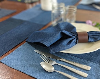 Denim Placements, Jean Placemats, Repurposed Jeans, Table Setting, Wedding Decor, Denim Wedding Decor, Country Wedding Tablescapes