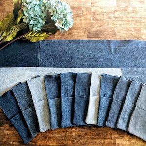 Denim Table Runner, Jean Wedding Decor, Repurposed Jeans, Denim Runner, Wedding Decor, Denim Wedding Decor, Country Wedding Tablescapes image 8