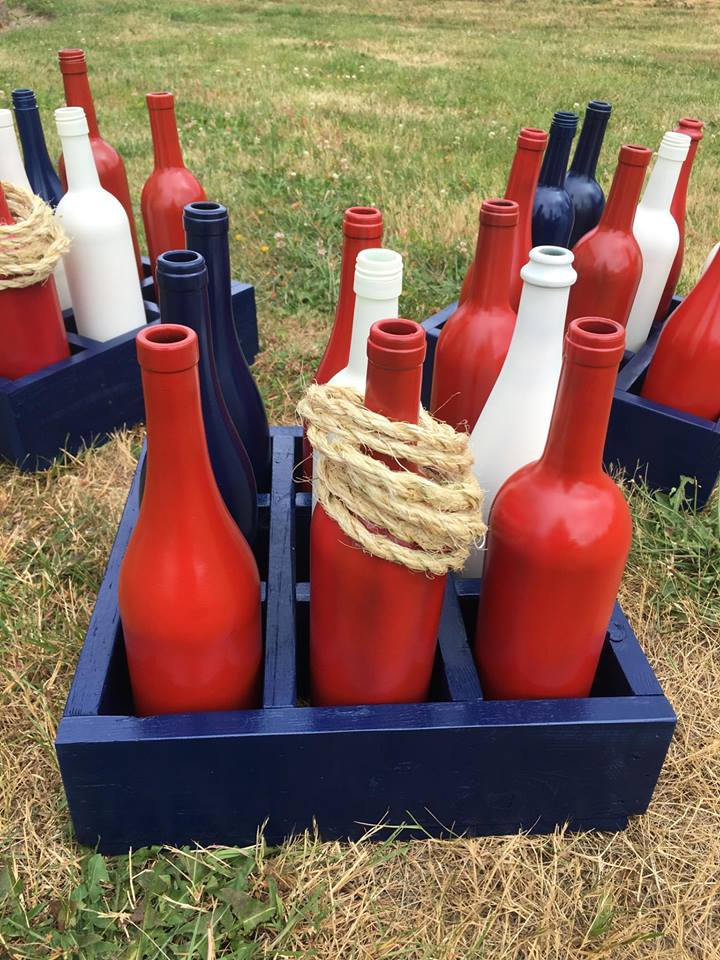 Wine Bottle Ring Toss 4th of July Game Americana Decor Etsy