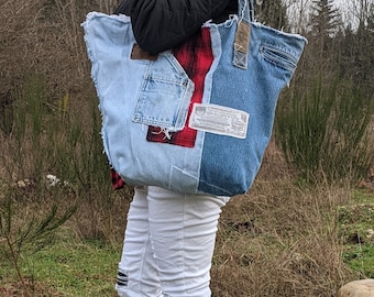 Denim Tote Bag,  Recycled Jean Bag, Denim Bag,  Tote Bag, Designer Bag