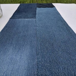Denim Table Runner, Jean Wedding Decor, Repurposed Jeans, Denim Runner, Wedding Decor, Denim Wedding Decor, Country Wedding Tablescapes image 6