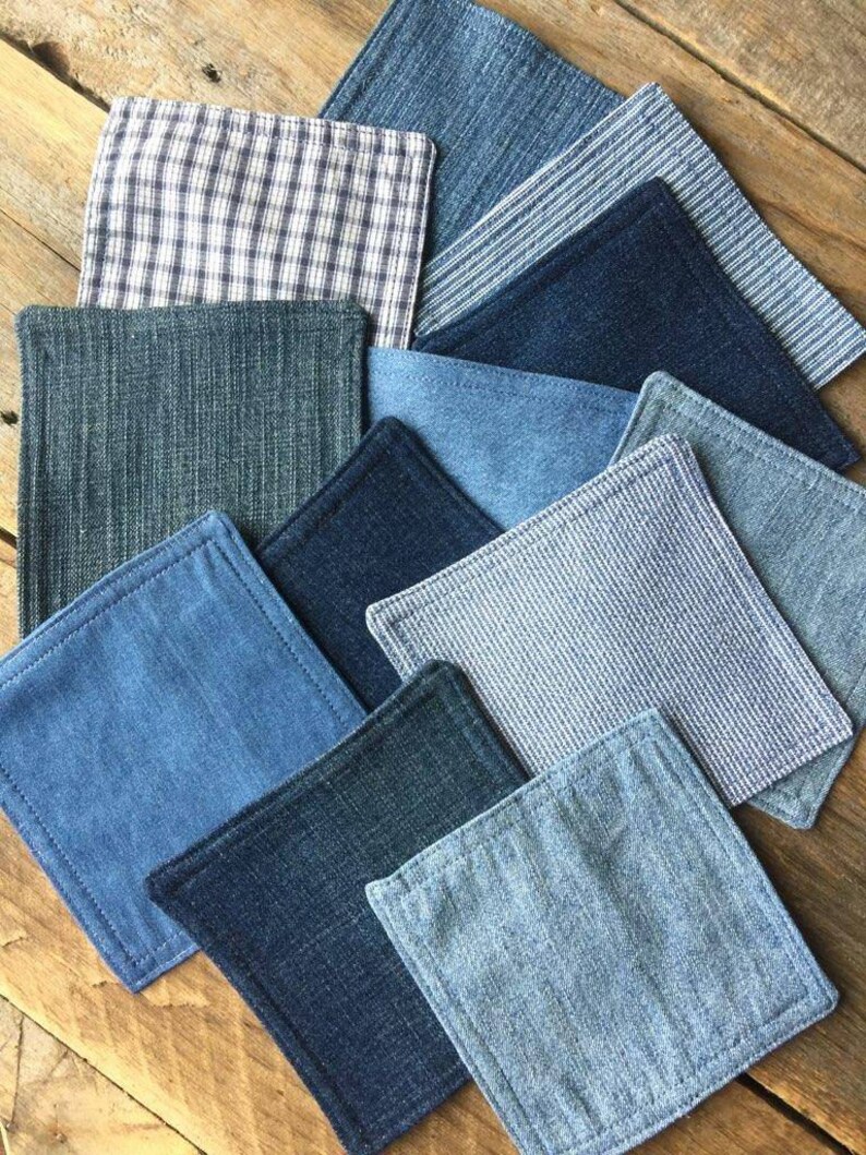 Cocktail Napkins Denim Cocktail Napkins Blue Napkins Denim Etsy
