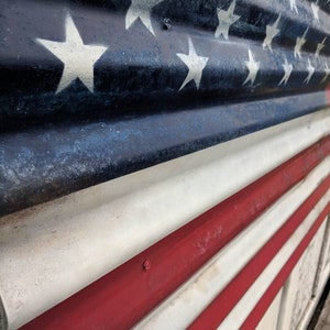 Rustic American Flag, Large Corrugated Metal American Flag - 6 foot, Distressed US Flag, Patriotic Home Decor, Rustic Wall Decor, Americana