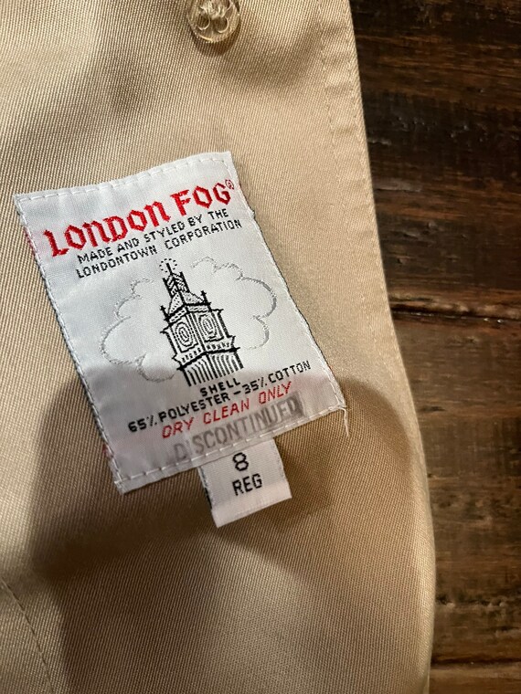 Tan London Fog Long Jacket Size8 - image 4