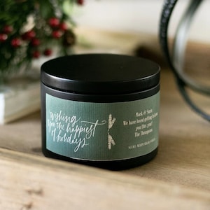 Small Christmas Gift Idea - Christmas Gift for Neighbor - Holiday Gifts for Coworkers - Small Holiday Gift - Personalized Holiday Candles