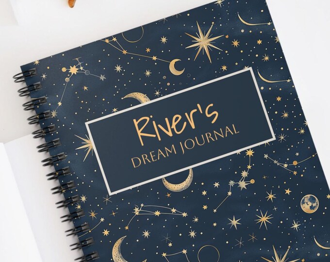 Personalized Dream Spiral Notebook, Ruled Line, Custom Dream Diary, Writing Notebook, Dream Log Book | Christmas Gift