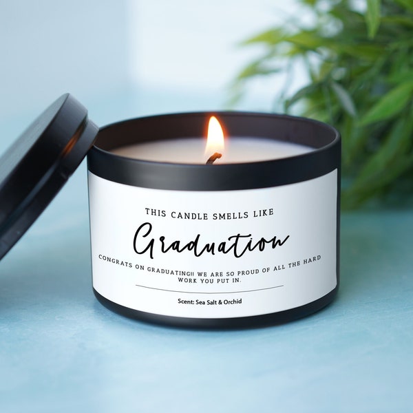 This Candle Smells Like Graduation - small graduation gift idea with personalized note - graduation gift box idea - C14