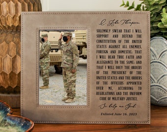 Oath of Enlistment Oath of Commissioned Officer Personalized Army Gift Military Gift Picture Frame Gift for Reenlistment