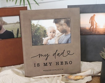 Father's Day Gift idea for Dad from Young kids Personalized Picture Frame Dad is My Hero gift for dad from son gift for dad daughter 053