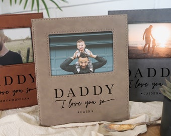 Picture Frame Personalized Christmas Gift for Dad from young kids Personalized Picture Frame - daddy we love you personalized gift - 058