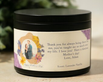 Mother's day Photo Candle Personalized Candle with Photo Gift for mom Gift for Grandma Personalized gift for mom Sentimental gift for mom
