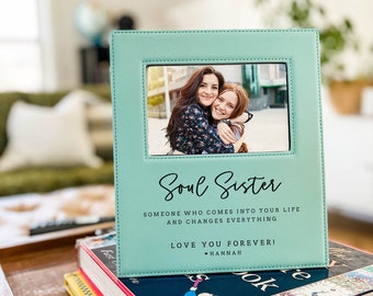 Regalo para mejor amiga - Marco de fotos personalizado - Soul Sisters, regalo para amiga, de amiga, regalo para amiga de la secundaria - F10