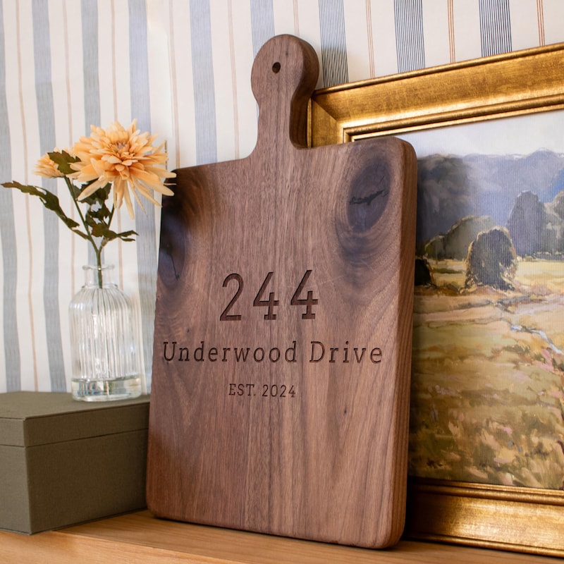 Personalized Charcuterie Board: Housewarming Gift for First Home, Real Estate Closing, Kitchen Essentials Cutting Board Styling Personalized