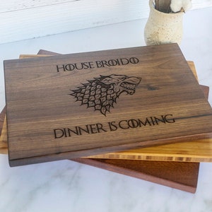 Dinner is Coming Cutting Board - Game of Thrones Father's Day Gift Gift Charcuterie Board Dinner is coming - Funny Charcuterie Board 052