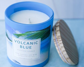 Luxury Volcanic Scented Candles 100% Soy Wax | Smells Like Tropical Fruit & Sweet Citrus | Summer Spring Candle Lemon Lime Orange 14 oz
