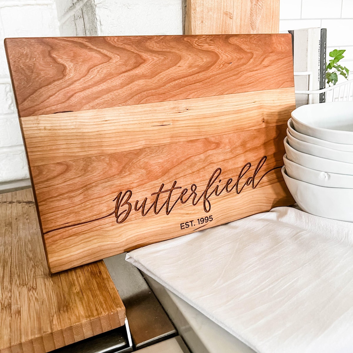 Personalized Cutting Board: Custom Wedding, Engagement, Bridal Shower, Housewarming Gift & Christmas Gift | Engraved Charcuterie Board