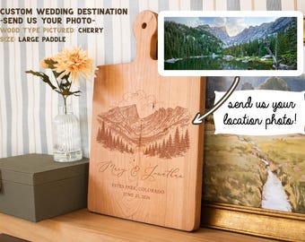 Personalized Cutting Board: Custom House Photo, Custom Wedding Photo, Engraved Cutting Board Charcuterie Board | Christmas Gift